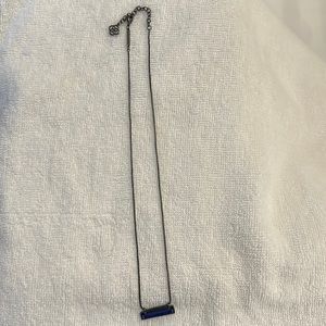 Kendra Scott Gunmetal with Blue Stone Bar necklace
